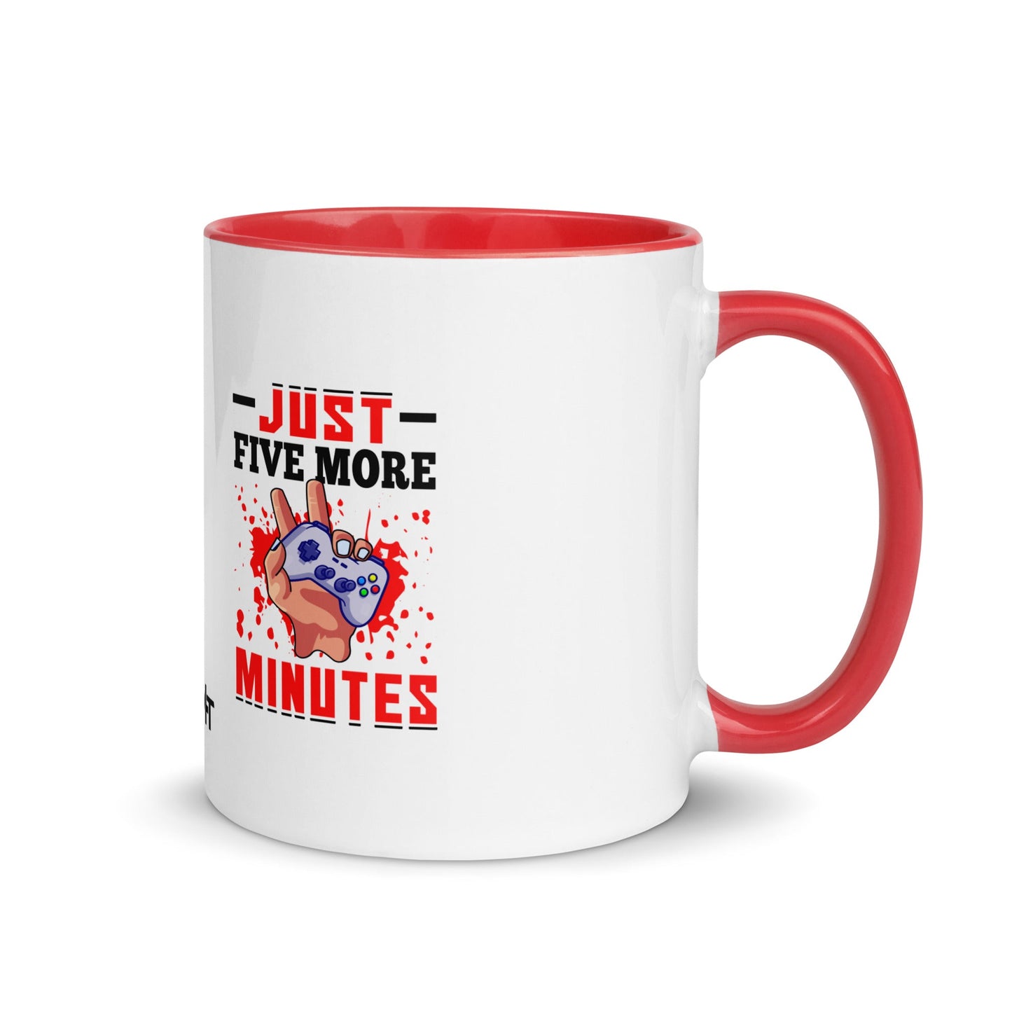 Just 5 more Minutes Rima in Dark Text - Mug with Color Inside by DarkByteGear