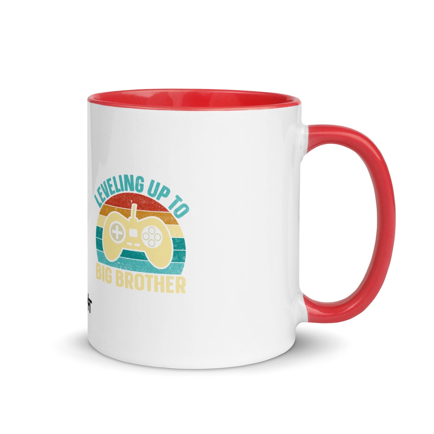 Levelling up to Big Brother V2 in Darker Shade - Mug with Color Inside by DarkByteGear