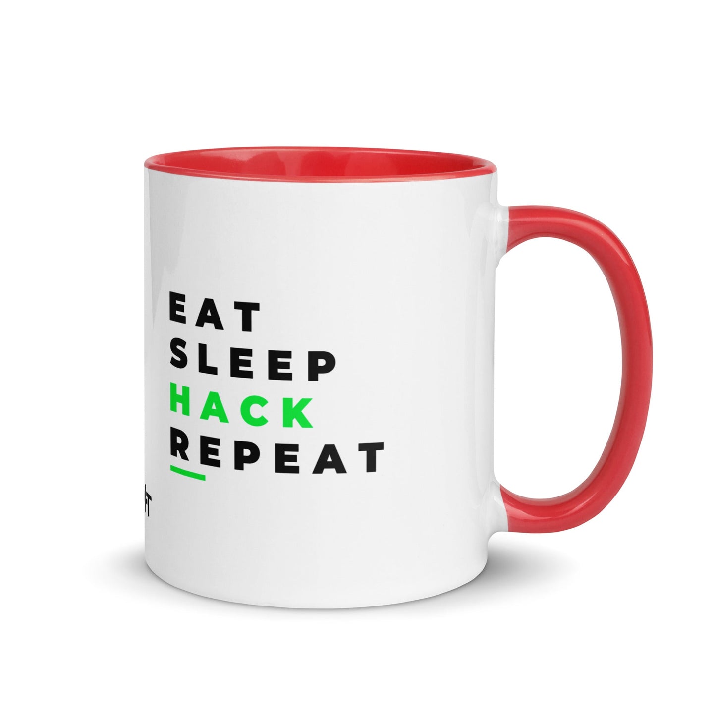 Eat, Sleep, Hack, Repeat V2 - Mug with Color Inside by DarkByteGear