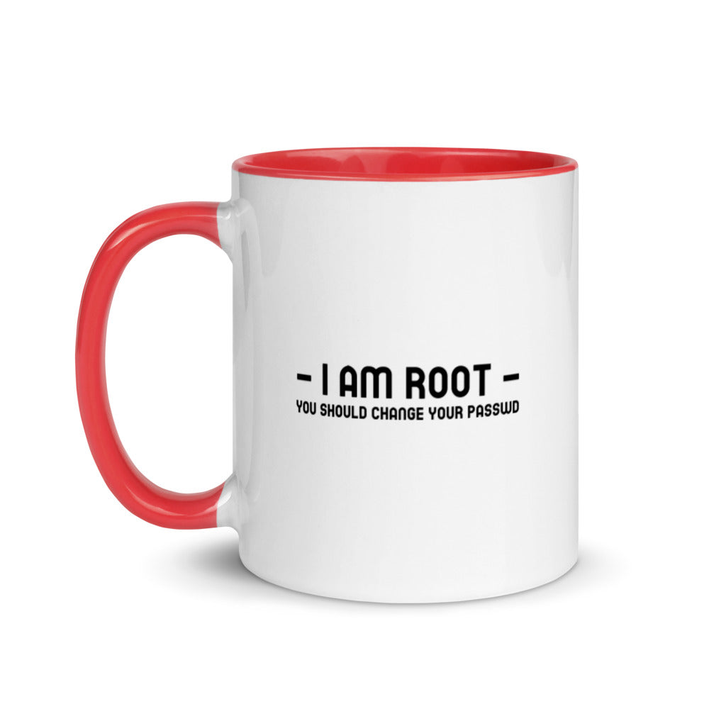 i am root - Mug with Color Inside by DarkByteGear