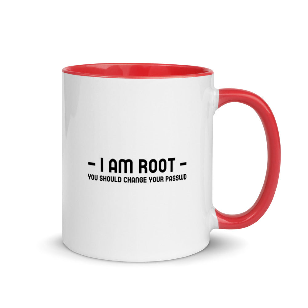 i am root - Mug with Color Inside by DarkByteGear