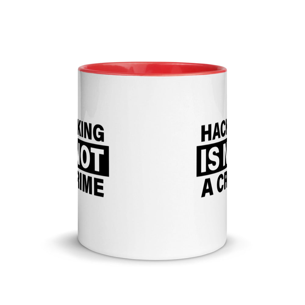 Hacking is not a crime - Mug with Color Inside by DarkByteGear