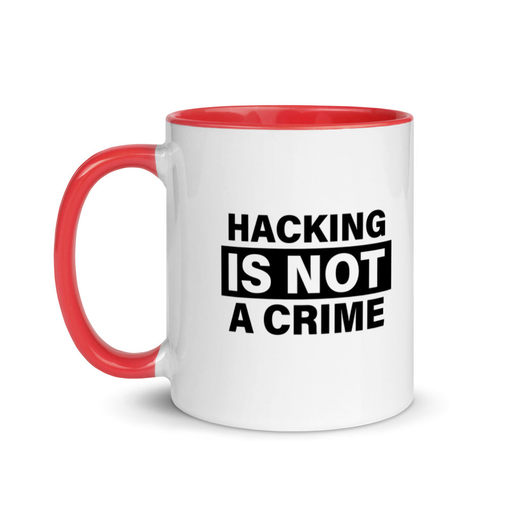 Hacking is not a crime - Mug with Color Inside by DarkByteGear