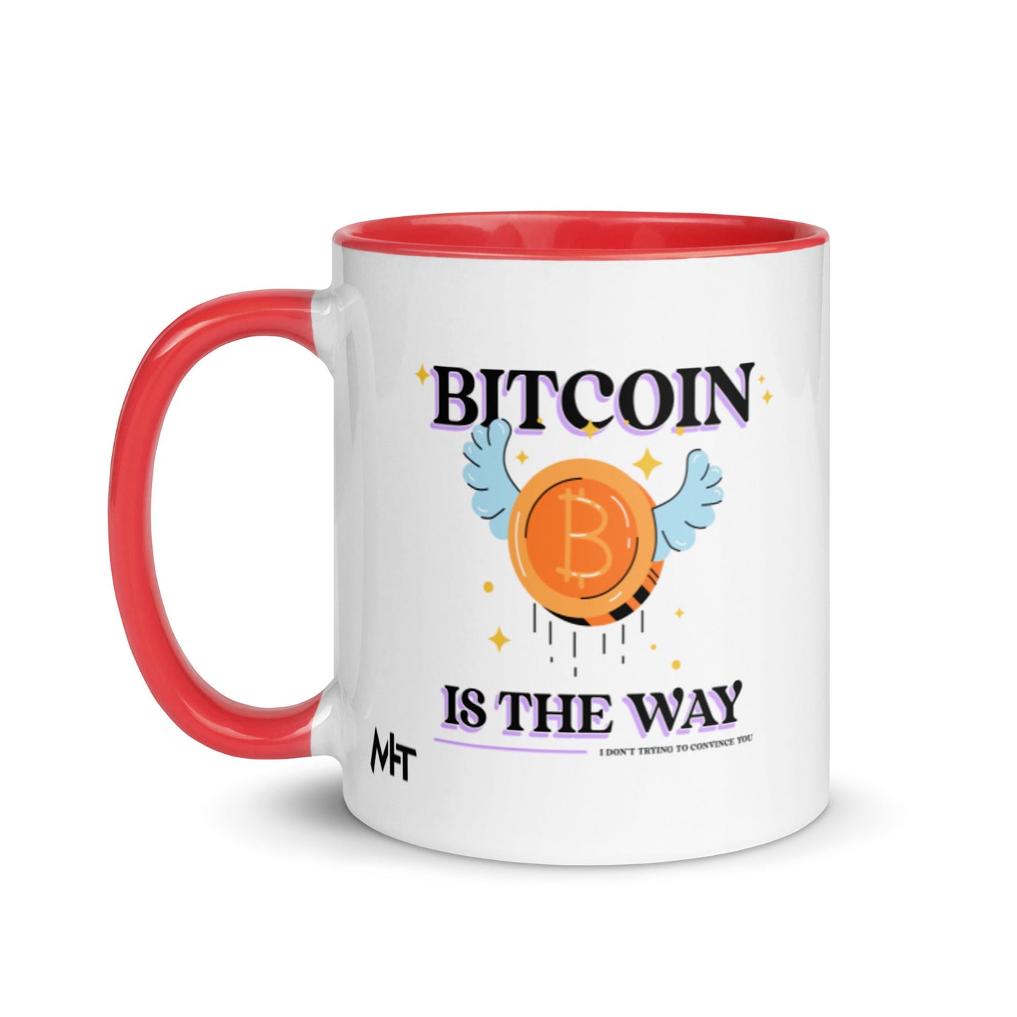 Bitcoin is the way - Mug with Color Inside by DarkByteGear