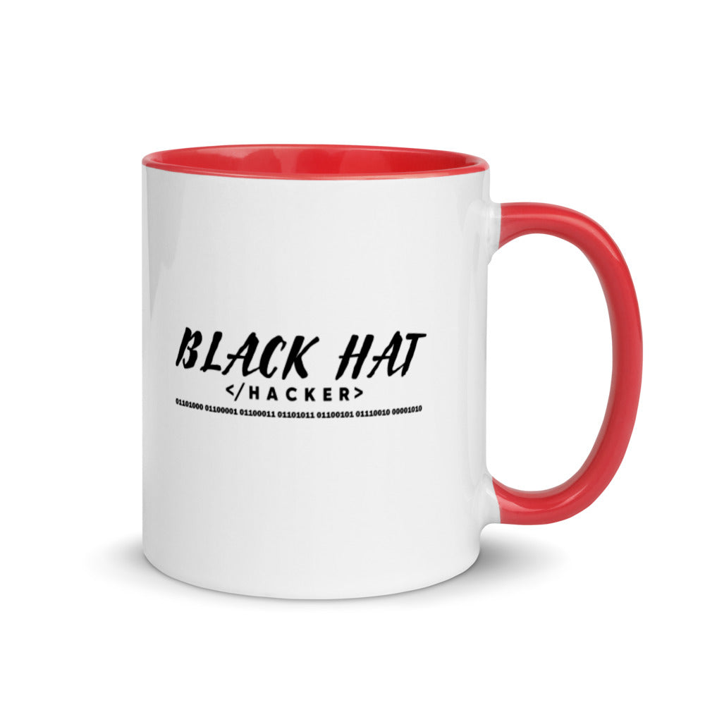 Black Hat Hacker V2 - Mug with Color Inside by DarkByteGear