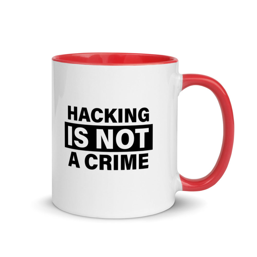 Hacking is not a crime - Mug with Color Inside by DarkByteGear