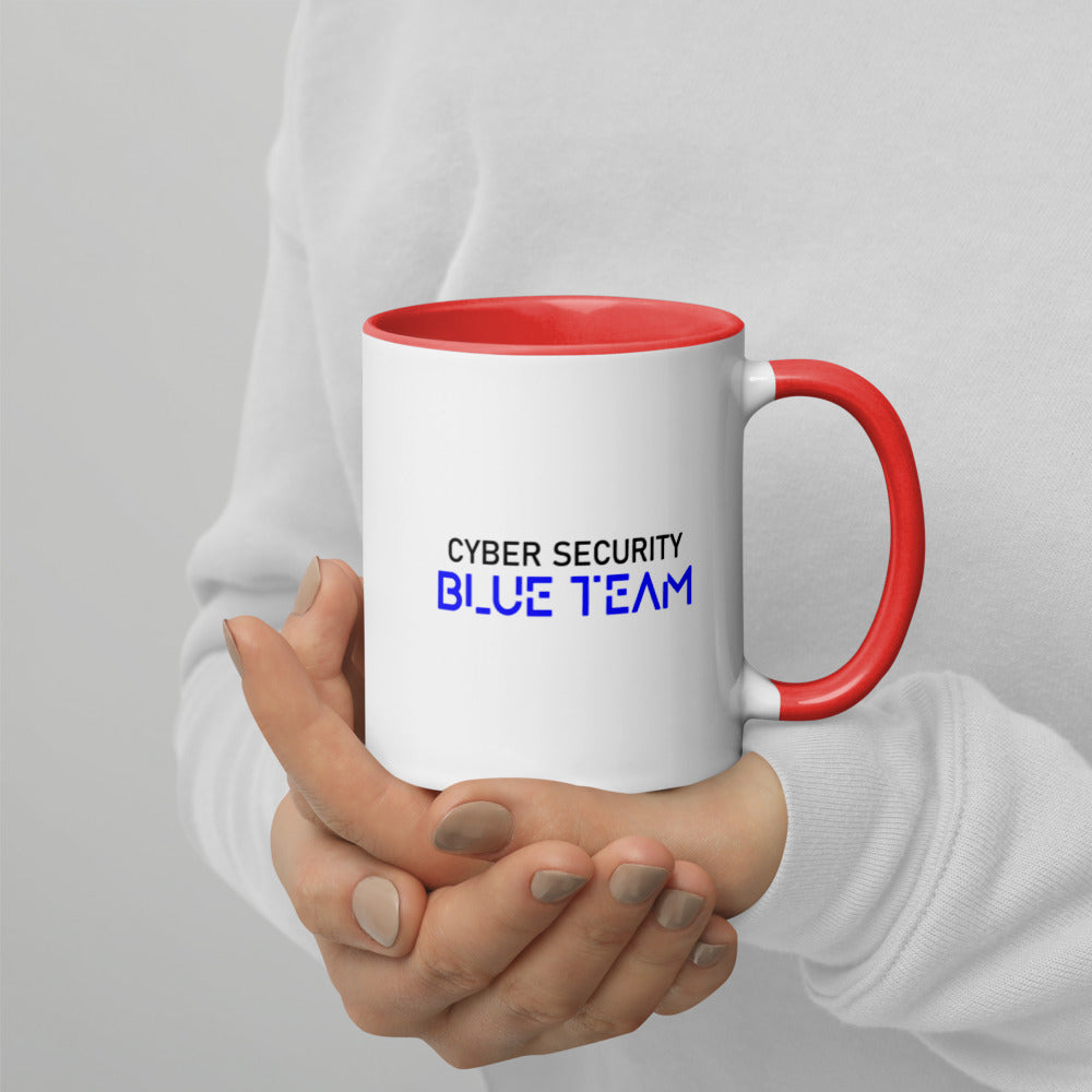 Cybersecurity Blue Team v4 - Mug with Color Inside by DarkByteGear