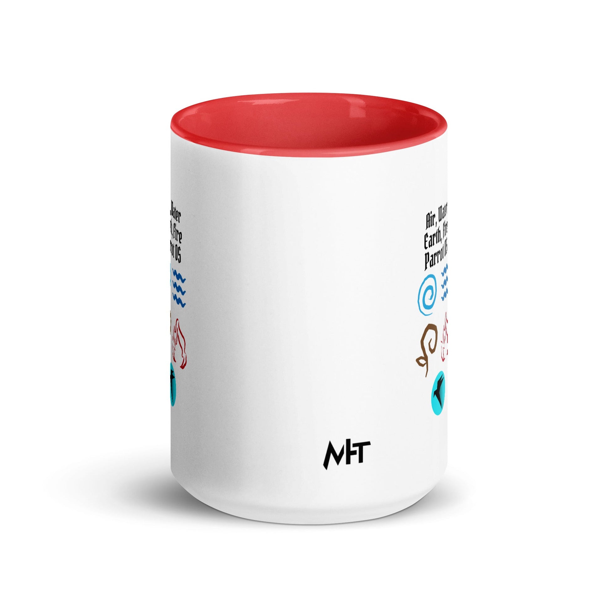 Air, Water, Earth, Fire, Parrot OS - Mug with Color Inside by DarkByteGear