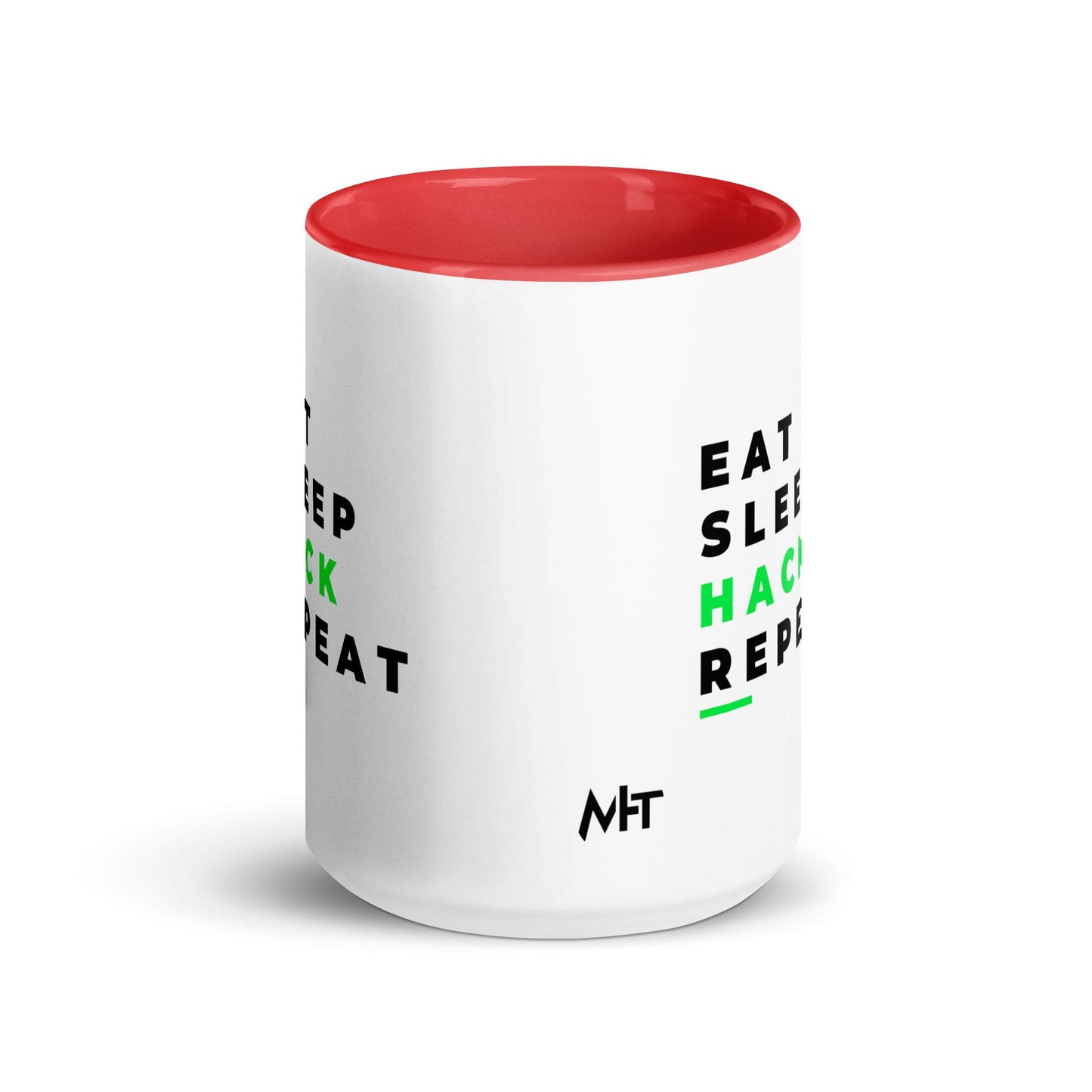 Eat, Sleep, Hack, Repeat V2 - Mug with Color Inside by DarkByteGear