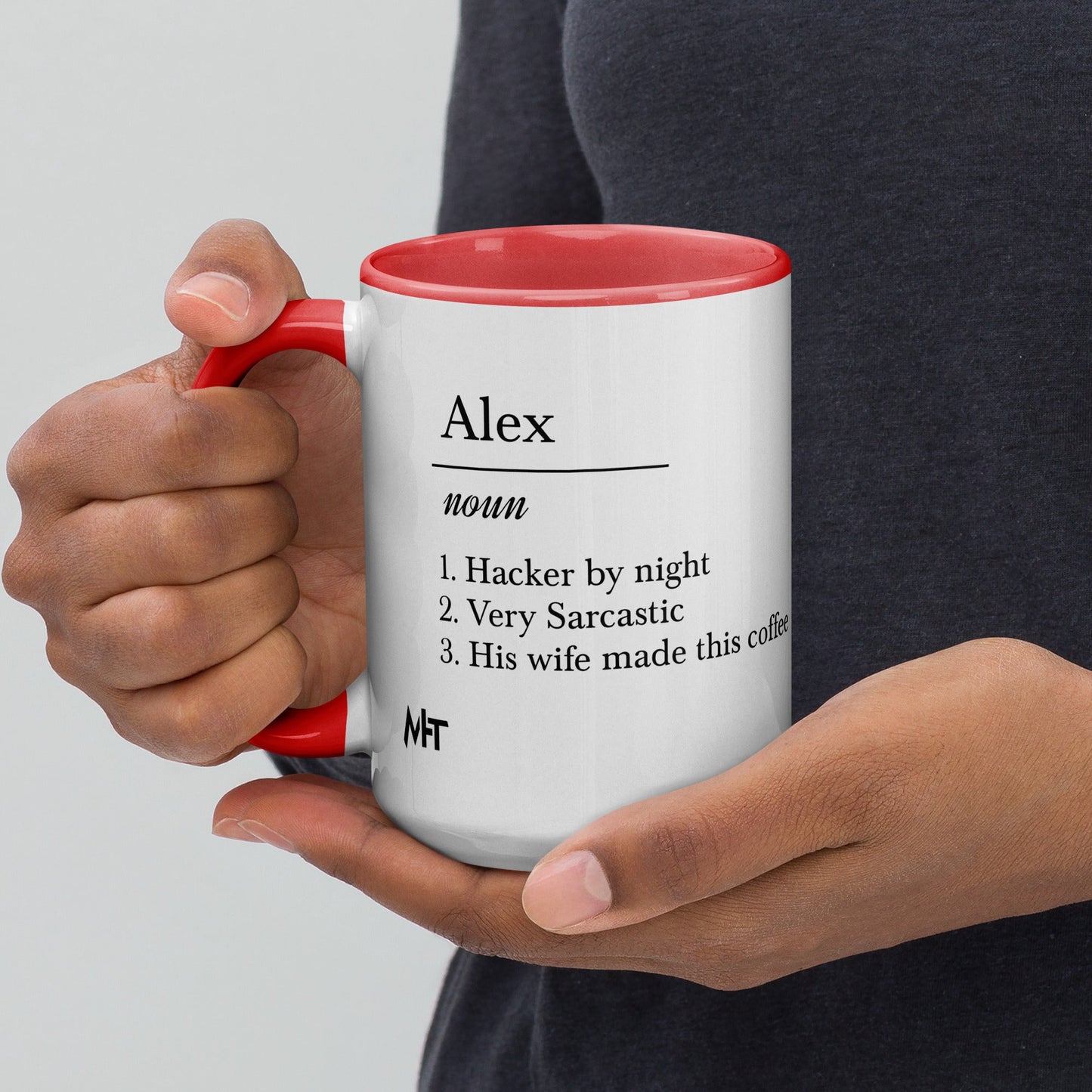 Personalized Name Definition Gifts Ideas - Mug with Color Inside by DarkByteGear