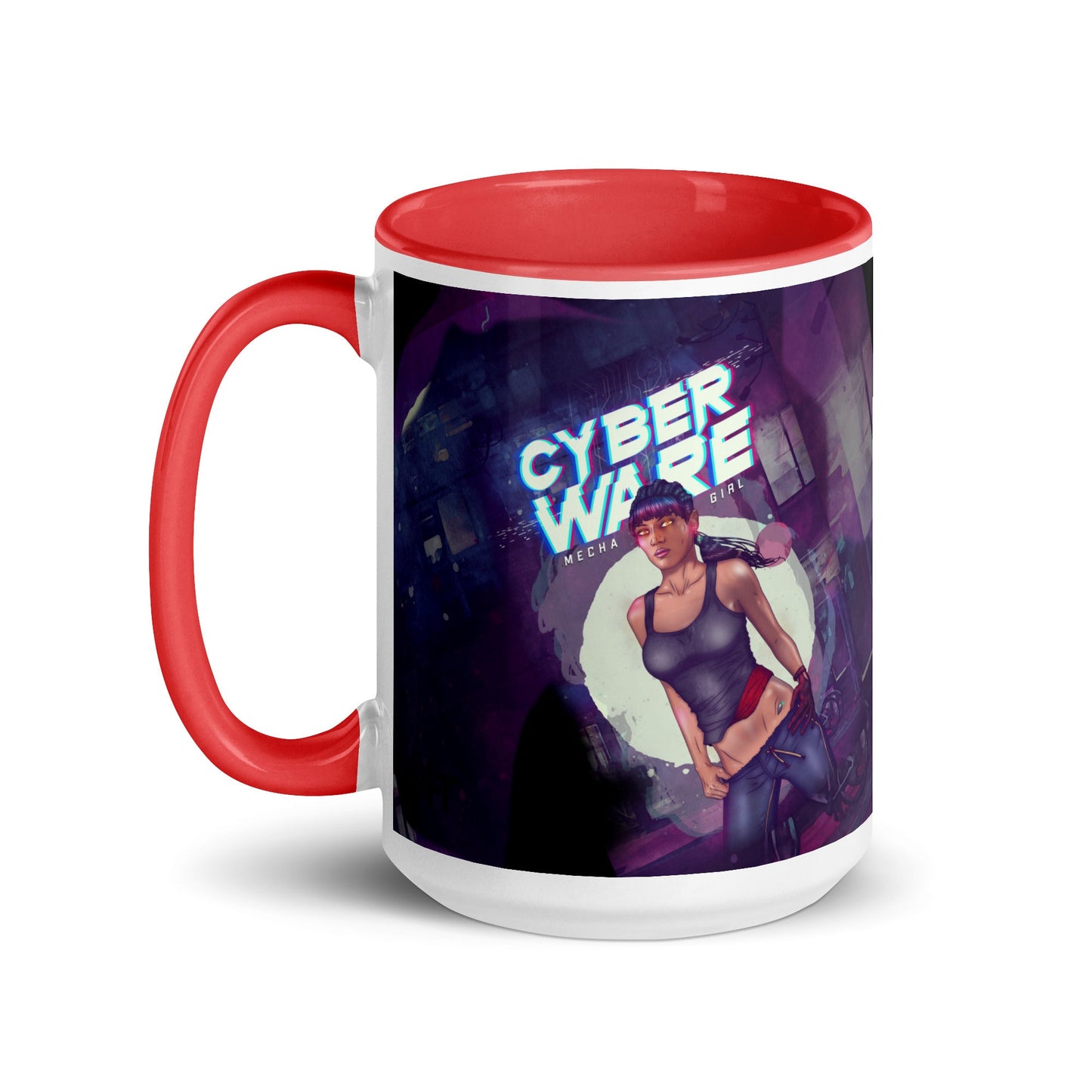 Cyberware Mecha Girl - Mug with Color Inside by DarkByteGear