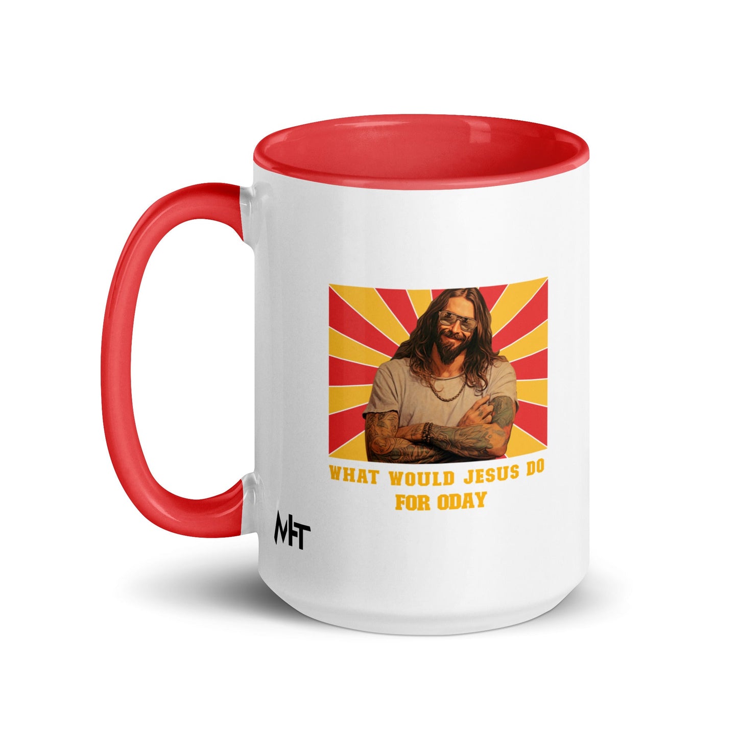 What would Jesus do for 0day v1 - Mug with Color Inside by DarkByteGear