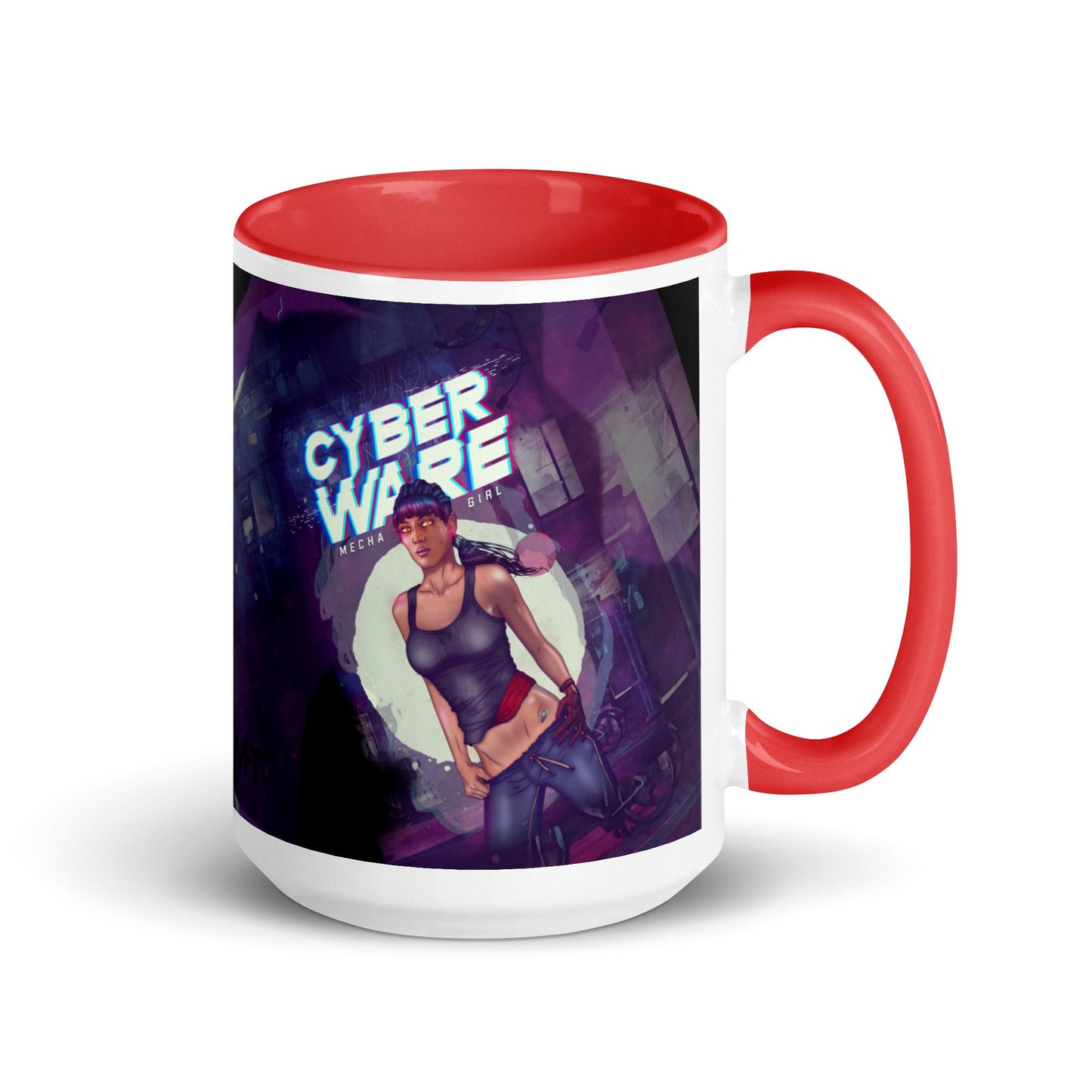 Cyberware Mecha Girl - Mug with Color Inside by DarkByteGear