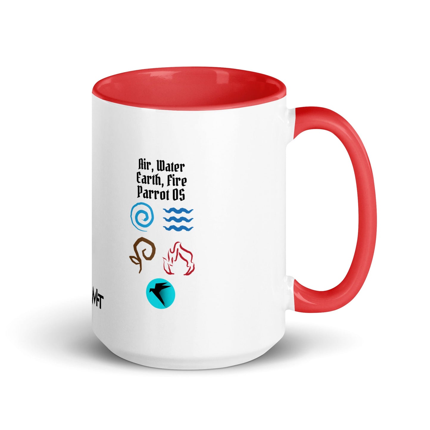 Air, Water, Earth, Fire, Parrot OS - Mug with Color Inside by DarkByteGear