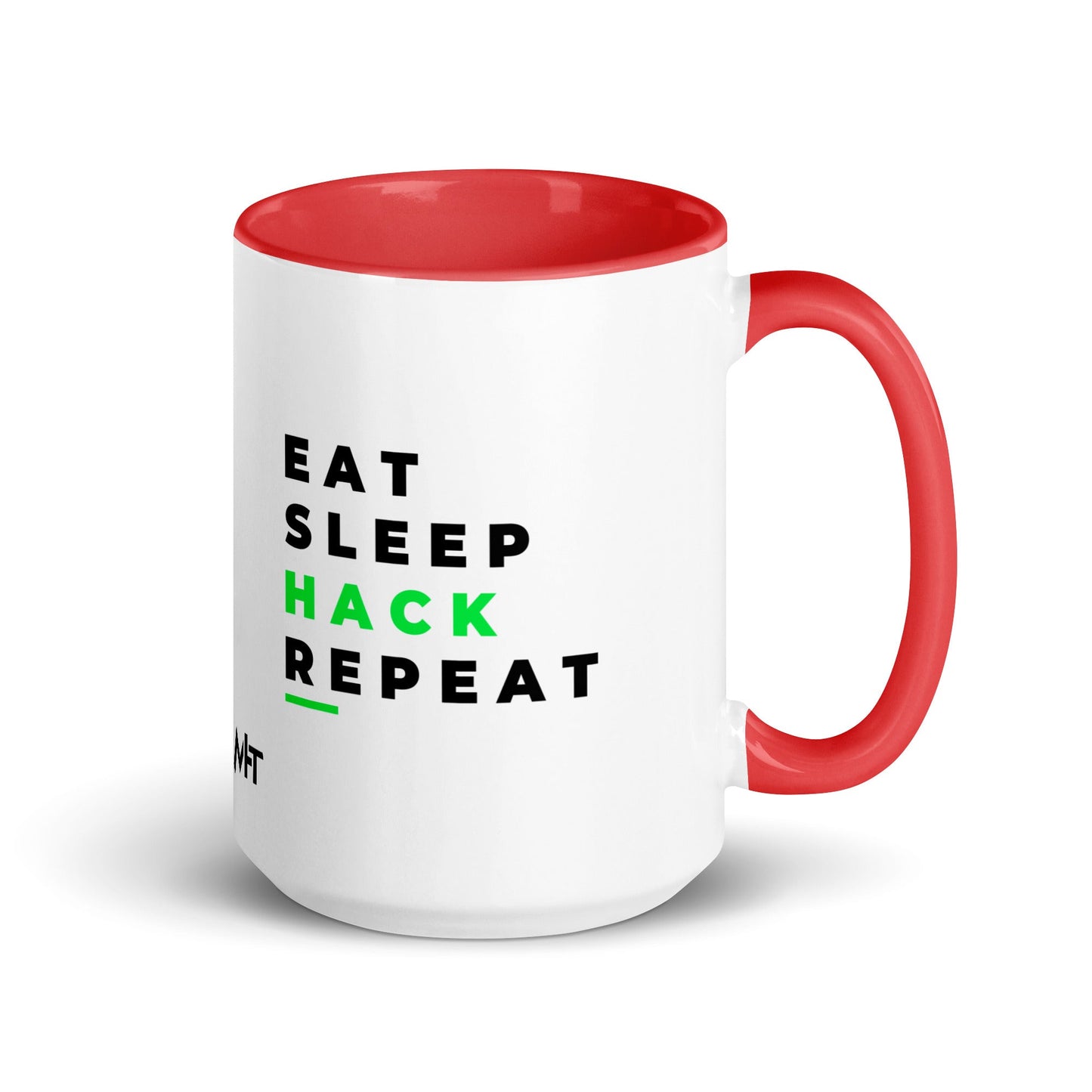 Eat, Sleep, Hack, Repeat V2 - Mug with Color Inside by DarkByteGear