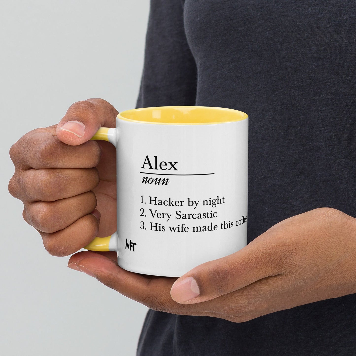 Personalized Name Definition Gifts Ideas - Mug with Color Inside by DarkByteGear