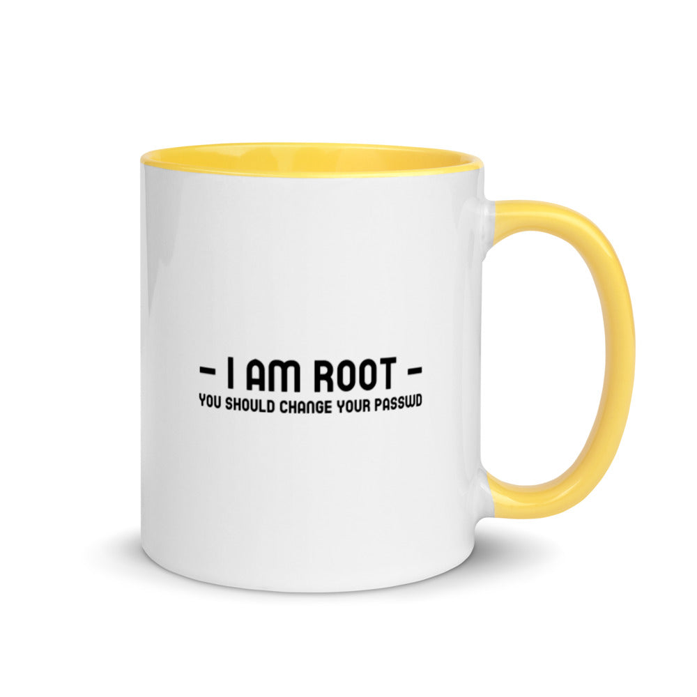 i am root - Mug with Color Inside by DarkByteGear