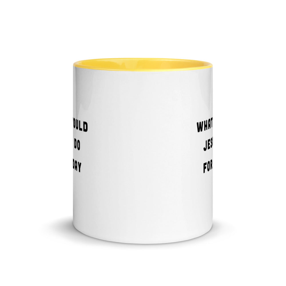 What would Jesus do for 0day - Mug with Color Inside by DarkByteGear