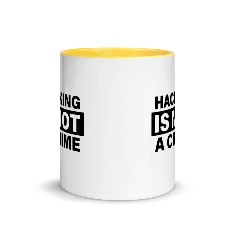Hacking is not a crime - Mug with Color Inside by DarkByteGear