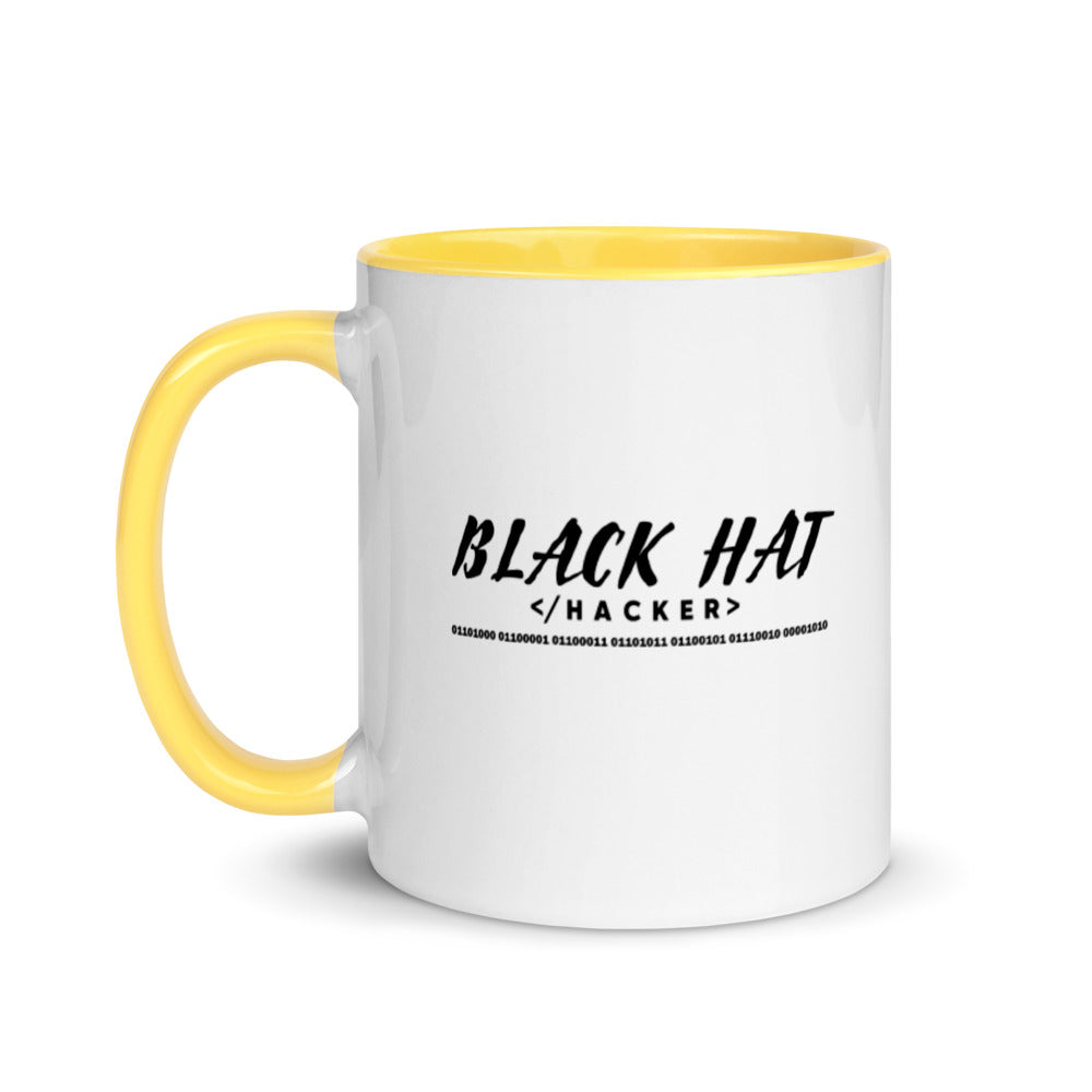 Black Hat Hacker V2 - Mug with Color Inside by DarkByteGear