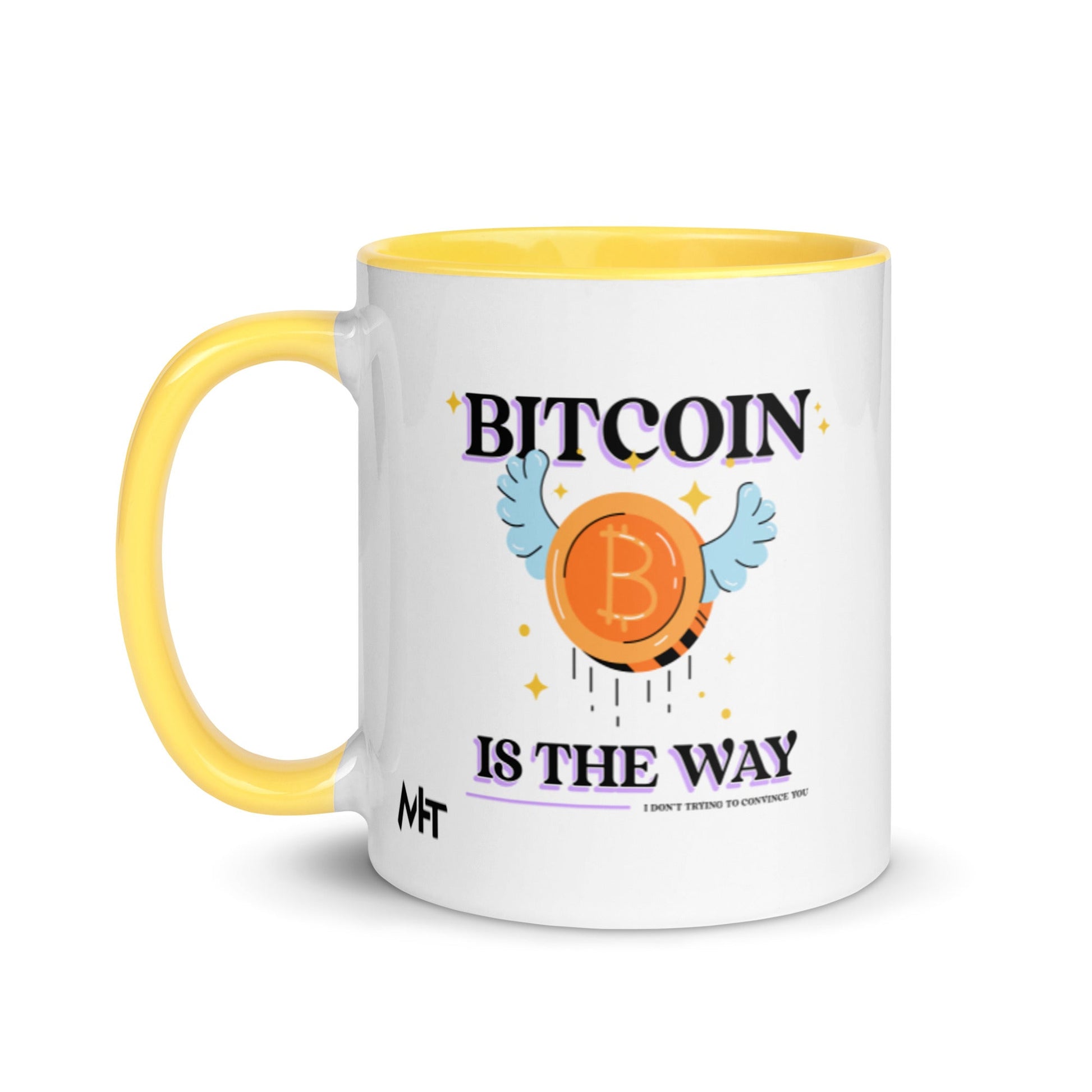 Bitcoin is the way - Mug with Color Inside by DarkByteGear