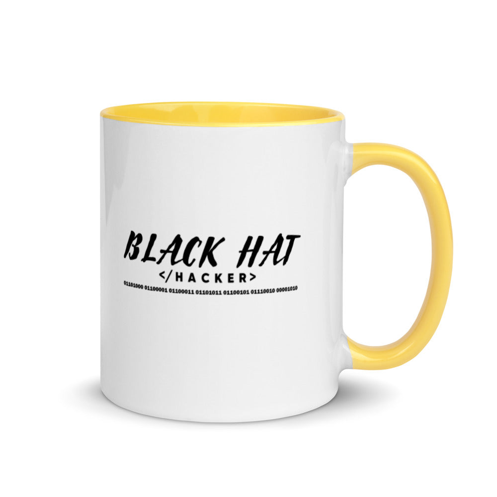 Black Hat Hacker V2 - Mug with Color Inside by DarkByteGear