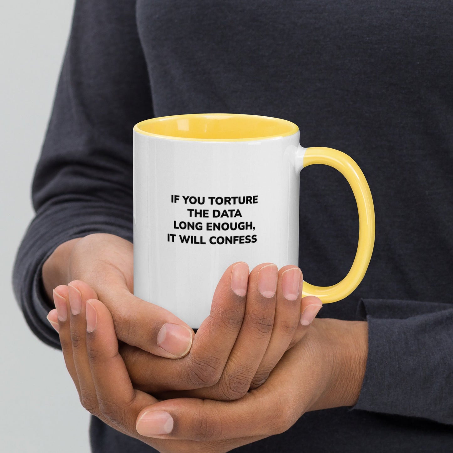 If you torture the data - Mug with Color Inside by DarkByteGear