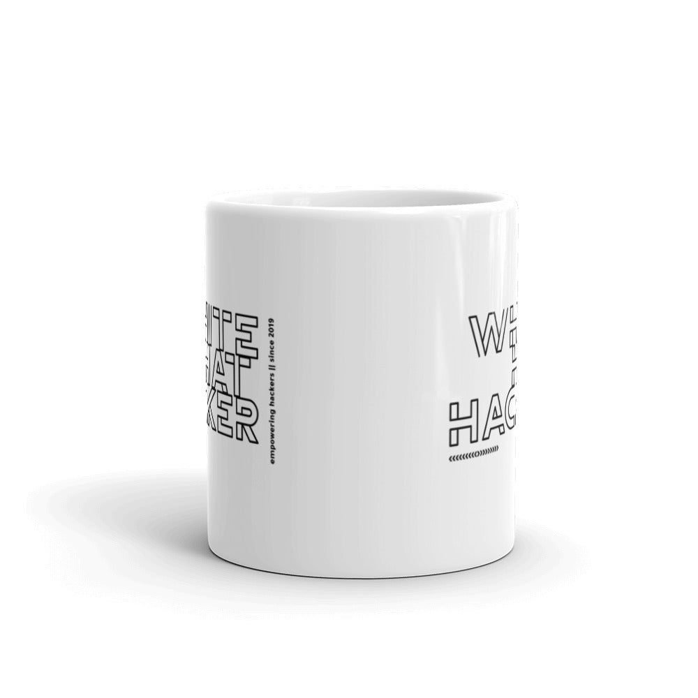 White Hat Hacker - White glossy mug by DarkByteGear
