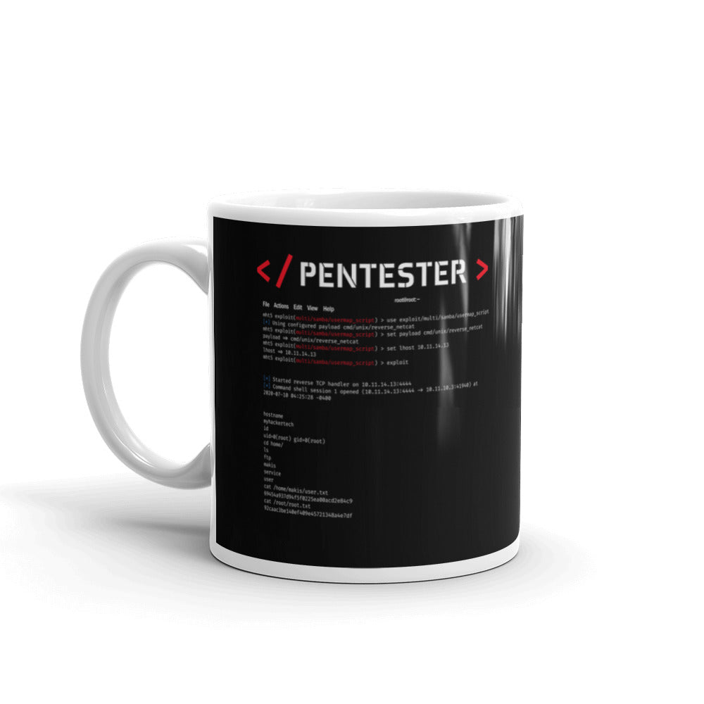 Pentester v1 - White glossy mug by DarkByteGear