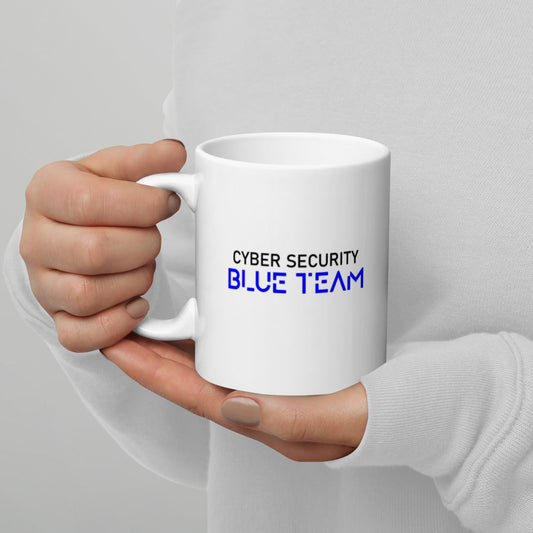 Cybersecurity Blue Team v4 - White glossy mug by DarkByteGear