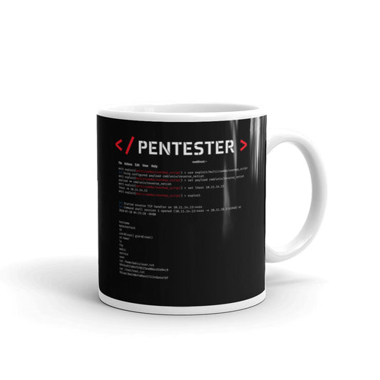 Pentester v1 - White glossy mug by DarkByteGear