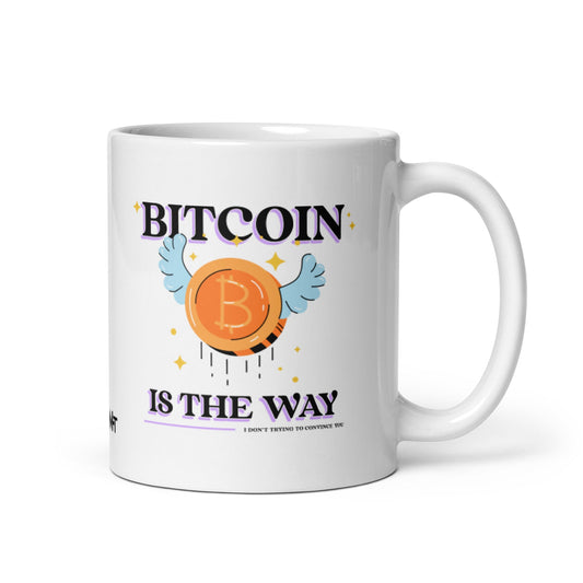 Bitcoin is the way - White glossy mug by DarkByteGear