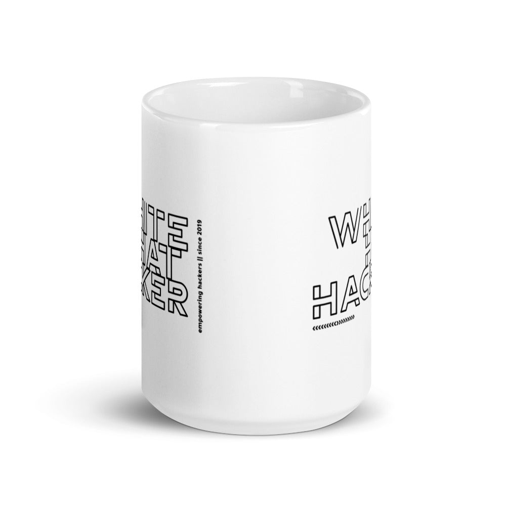 White Hat Hacker - White glossy mug by DarkByteGear