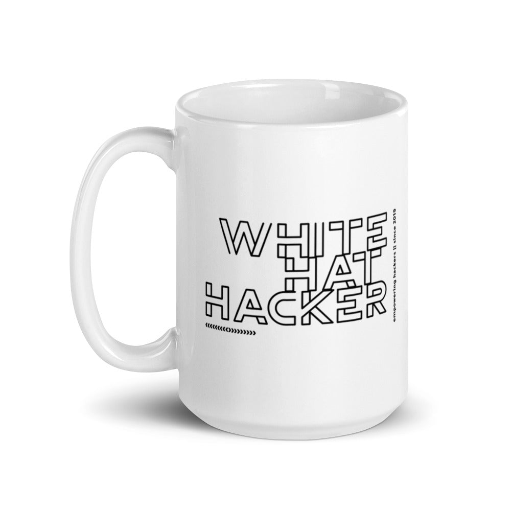 White Hat Hacker - White glossy mug by DarkByteGear
