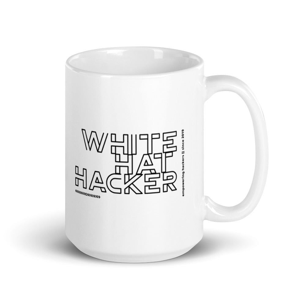 White Hat Hacker - White glossy mug by DarkByteGear