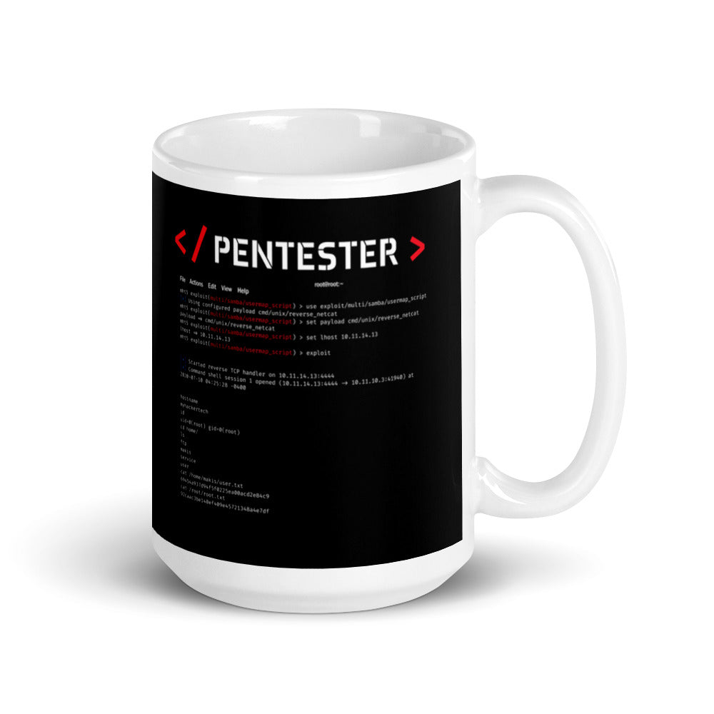 Pentester v1 - White glossy mug by DarkByteGear