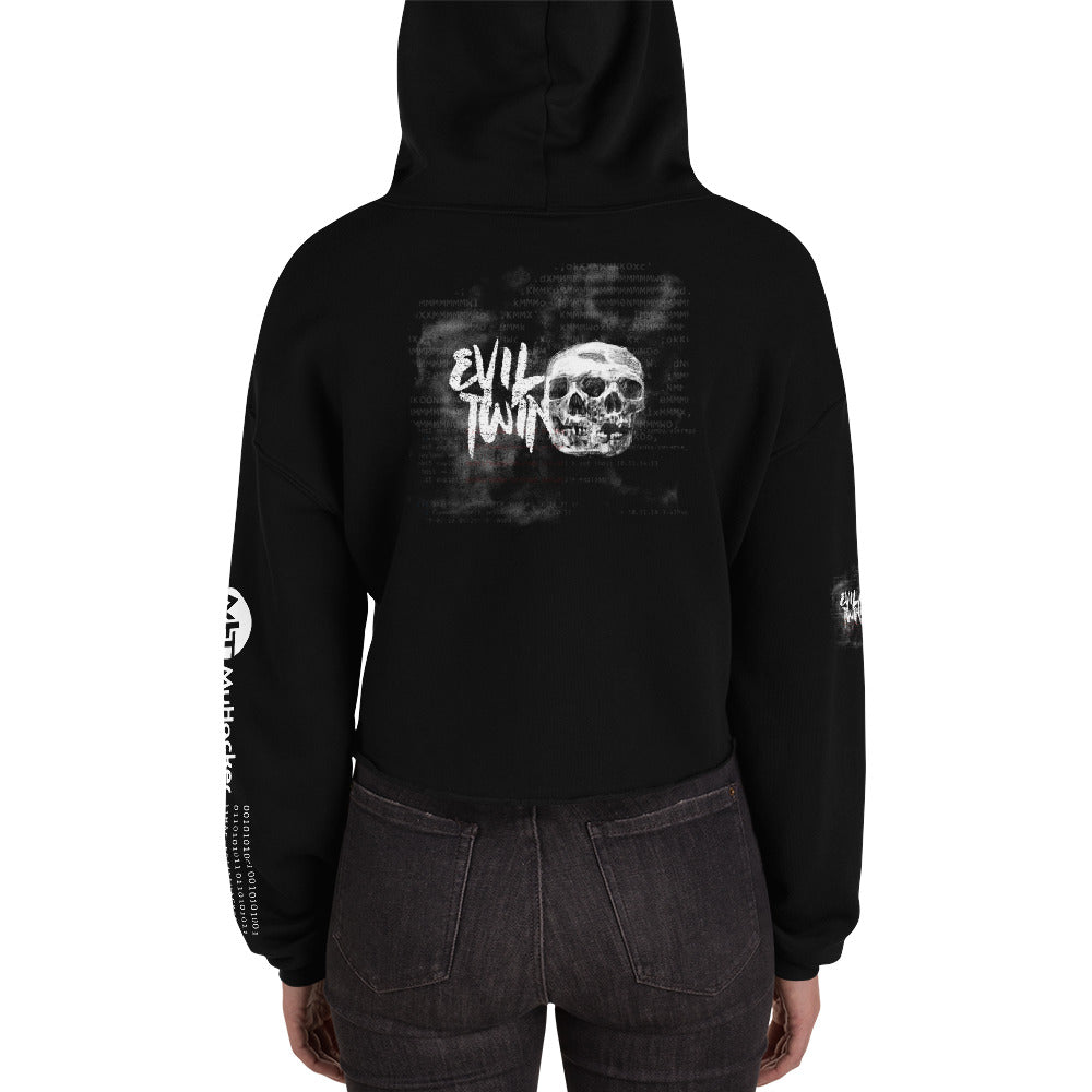 Evil Twin - Crop Hoodie (all side print) by DarkByteGear