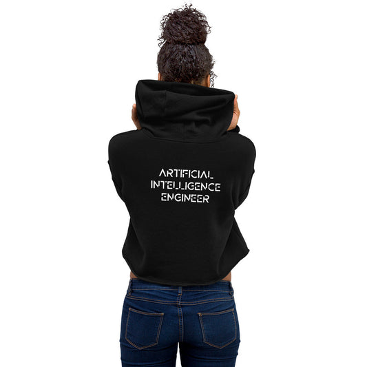 Artificial intelligence engineer - Crop Hoodie (back print) by DarkByteGear