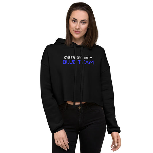 Cybersecurity Blue Team v4 - Crop Hoodie by DarkByteGear