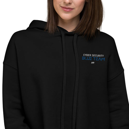 Cybersecurity Blue Team v4 - Crop Hoodie by DarkByteGear