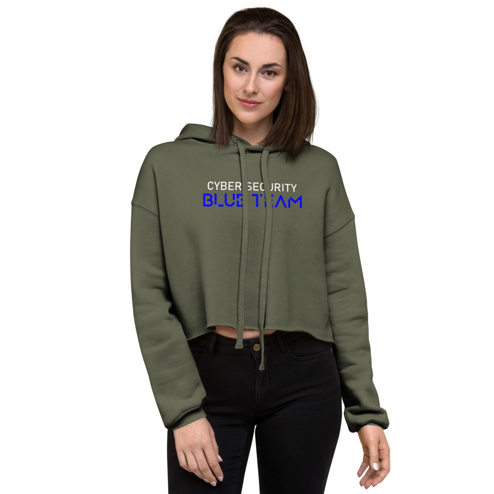 Cybersecurity Blue Team v4 - Crop Hoodie by DarkByteGear