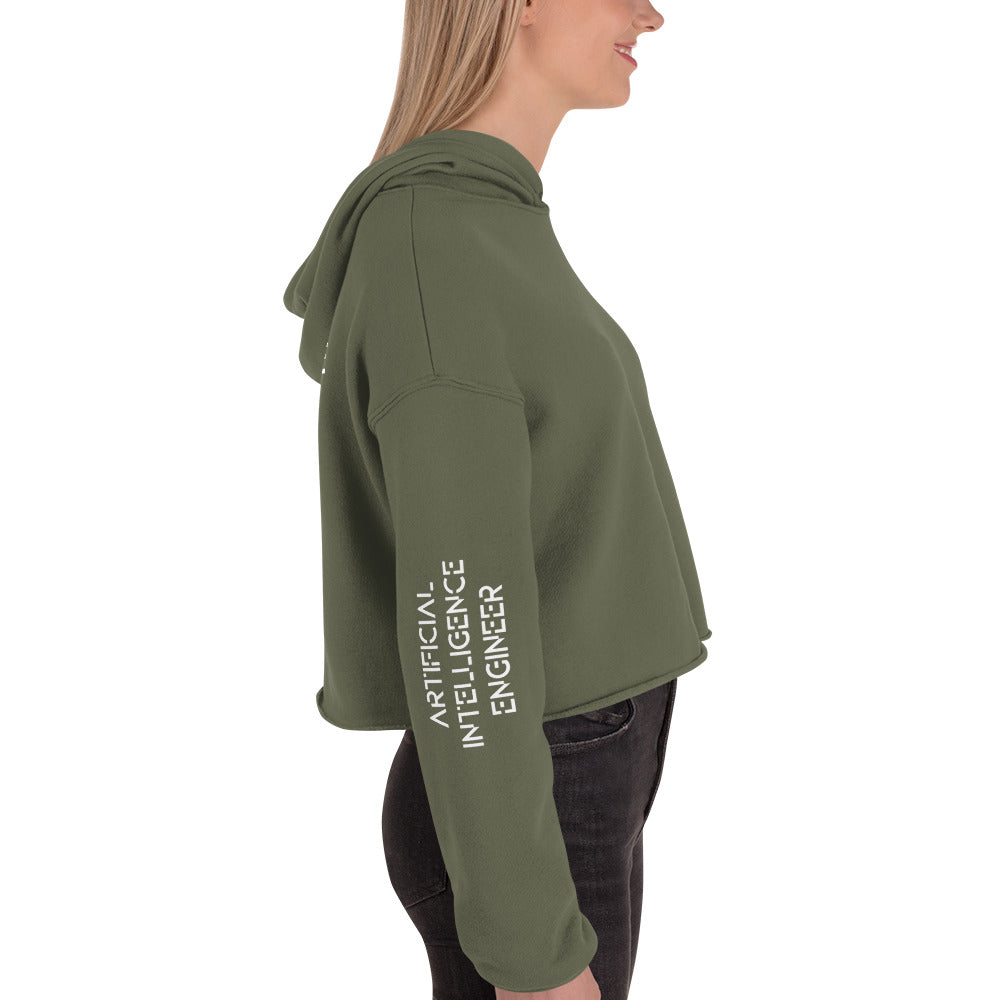 Artificial intelligence engineer - Crop Hoodie (all sides print) by DarkByteGear