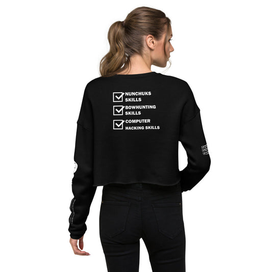 Computer Hacking Skills - Crop Sweatshirt (back print) by DarkByteGear