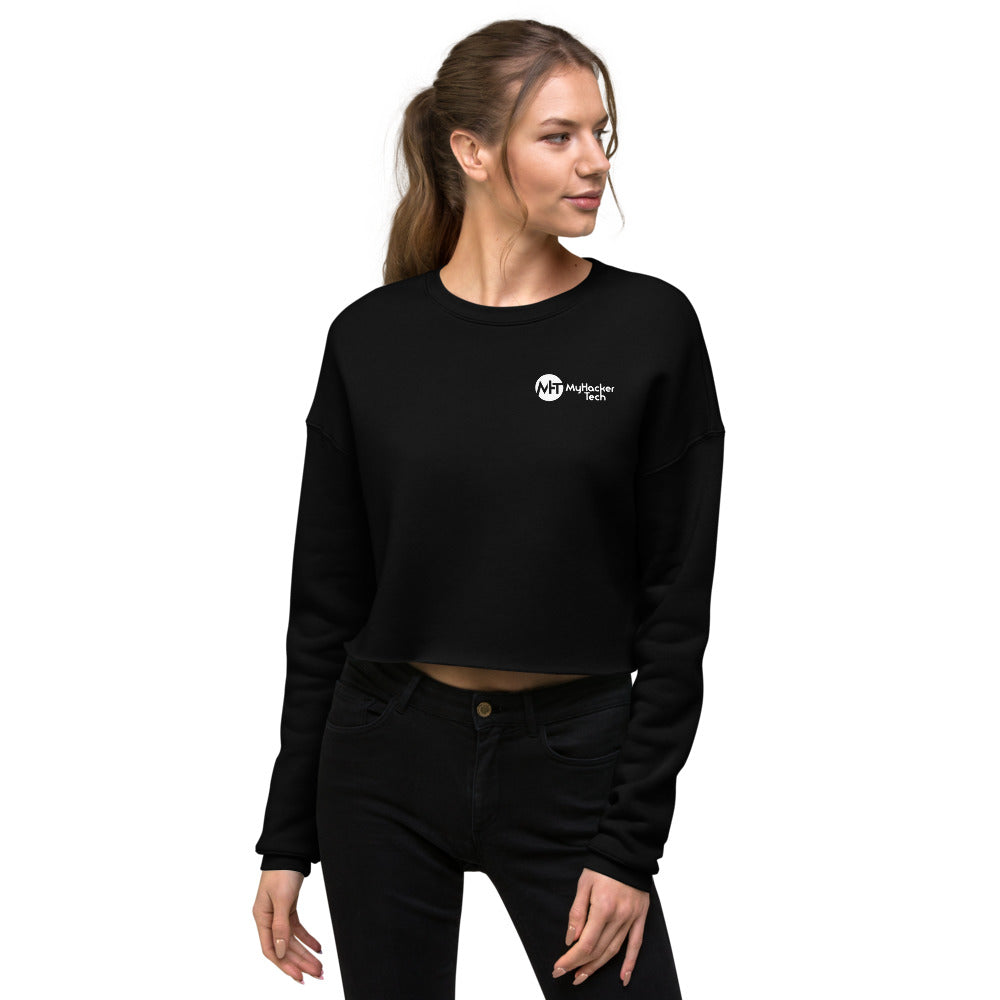 Black Hat Hacker V2 - Crop Sweatshirt (back print) by DarkByteGear