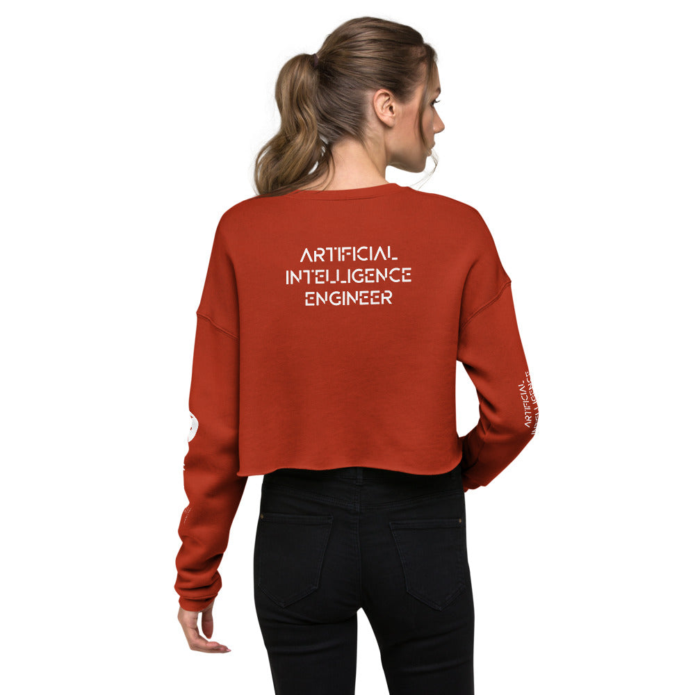 Artificial intelligence engineer - Crop Sweatshirt (all sides print) by DarkByteGear