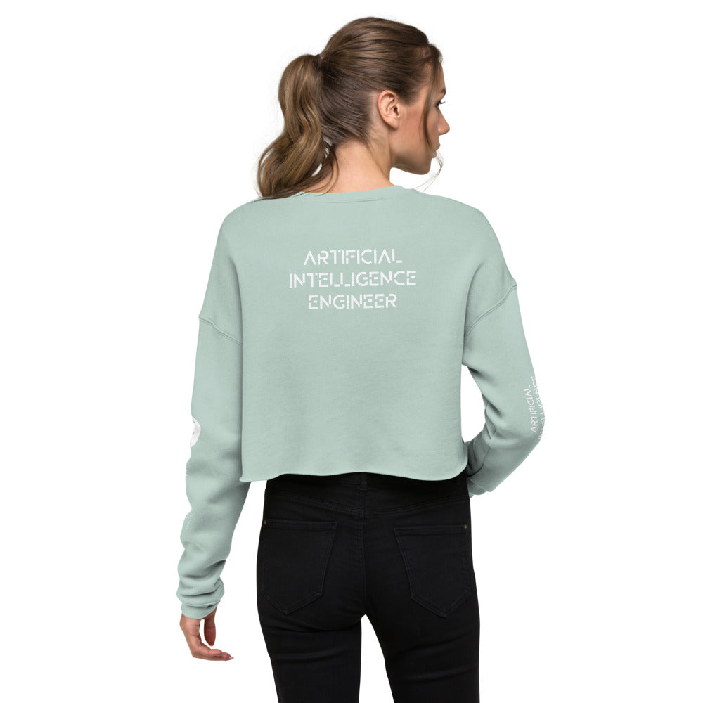 Artificial intelligence engineer - Crop Sweatshirt (all sides print) by DarkByteGear