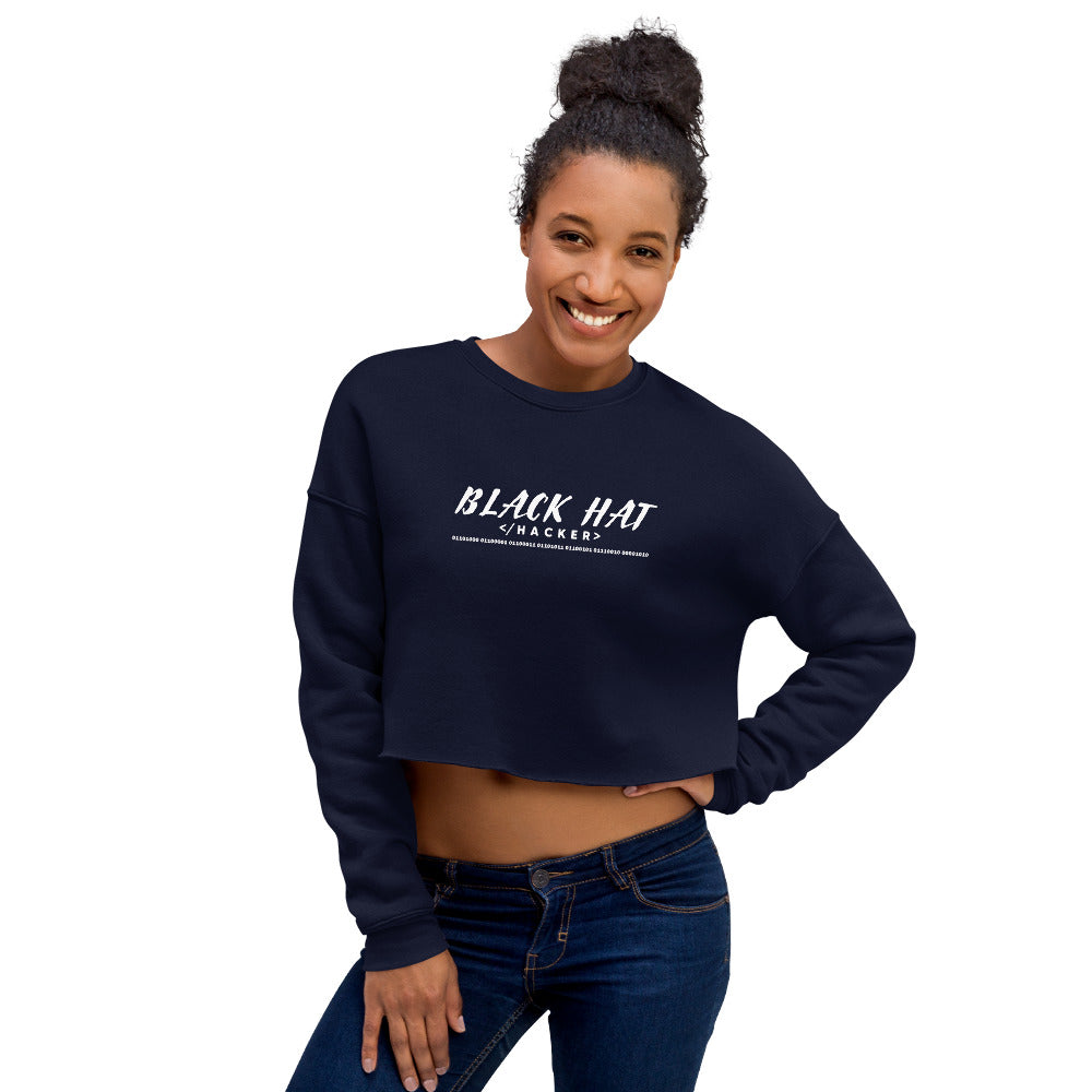 Black Hat Hacker V2 - Crop Sweatshirt by DarkByteGear