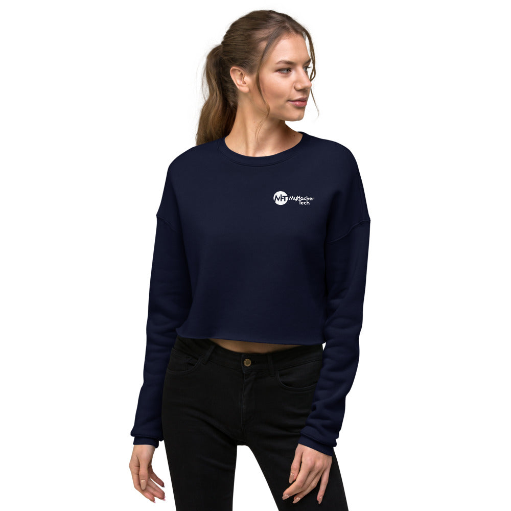 Black Hat Hacker V2 - Crop Sweatshirt (back print) by DarkByteGear