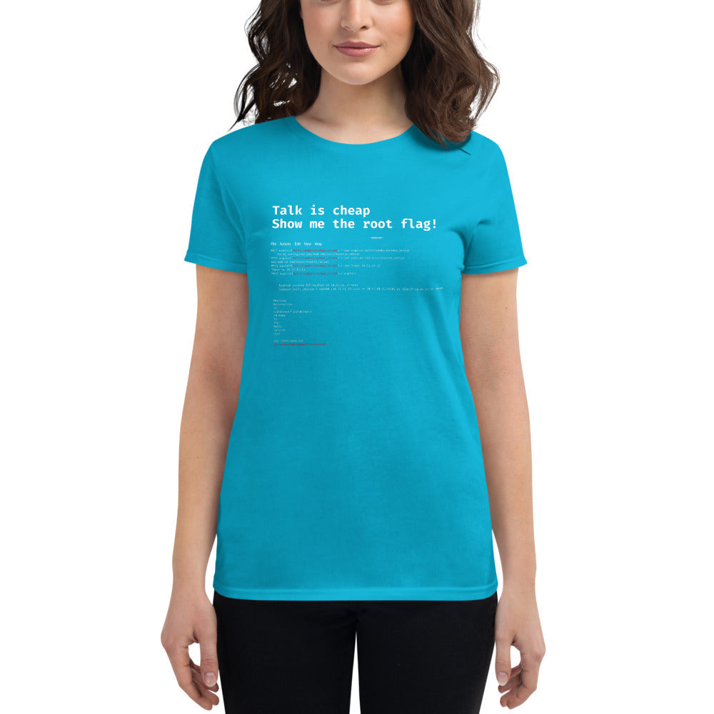 Talk is cheap - Women's short sleeve t-shirt by DarkByteGear