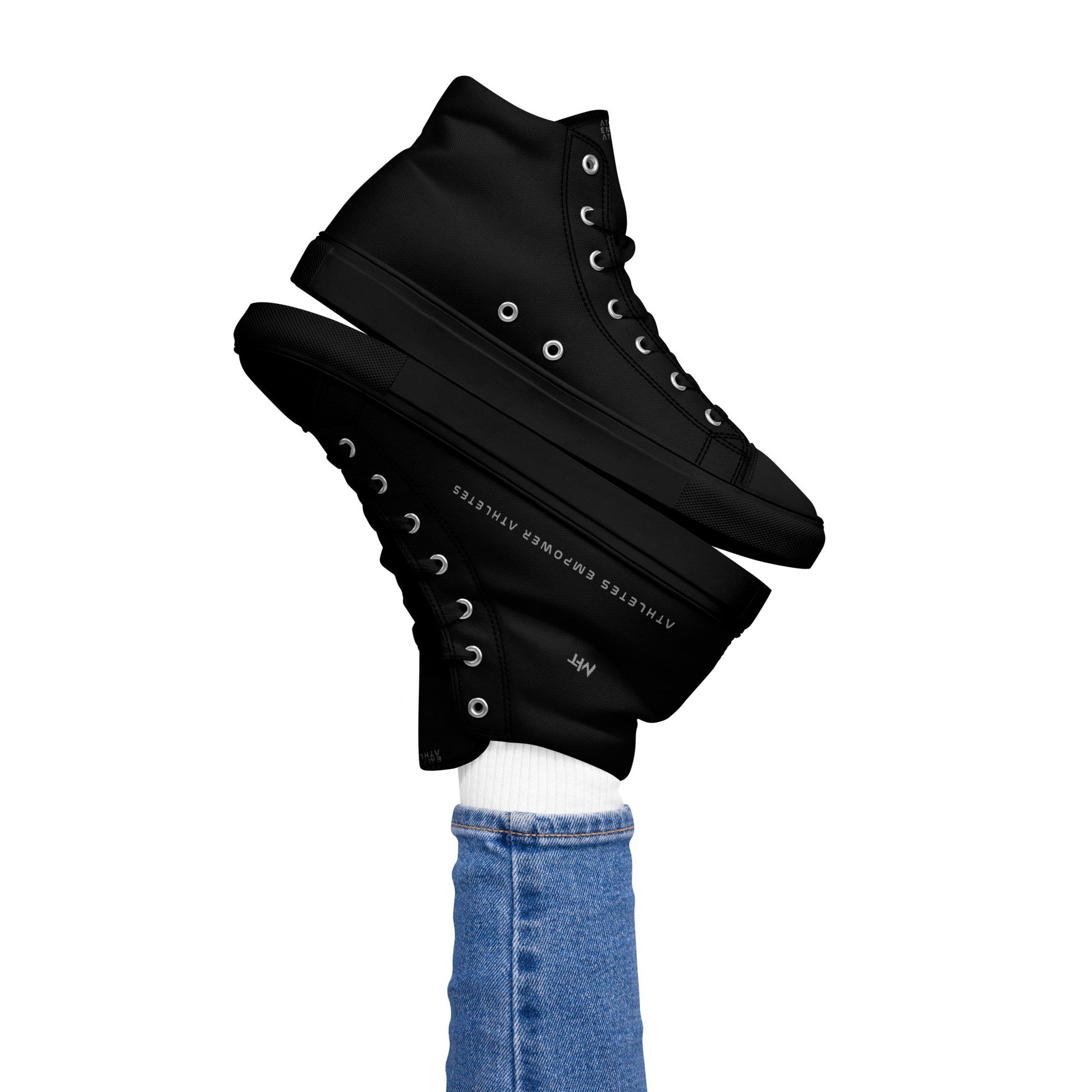 Athletes Empower Athletes - Women’s high top canvas shoes by DarkByteGear
